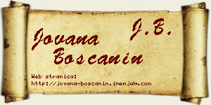 Jovana Boščanin vizit kartica